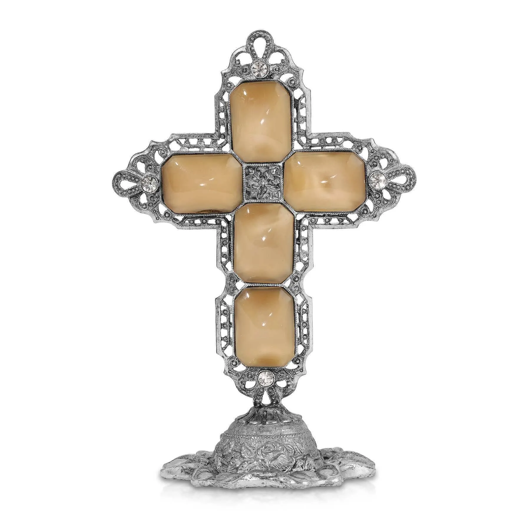 Symbols Of Faith Octagon Stone Cross Tabletop Stand 1928 Jewelry