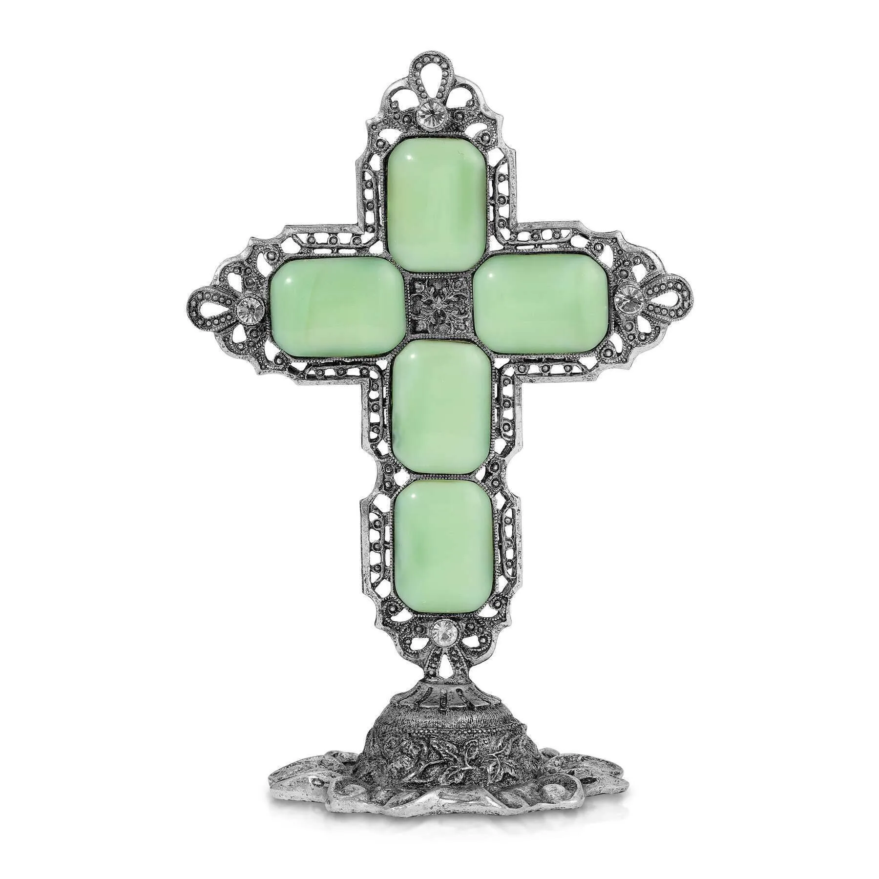 Symbols Of Faith Octagon Stone Cross Tabletop Stand 1928 Jewelry