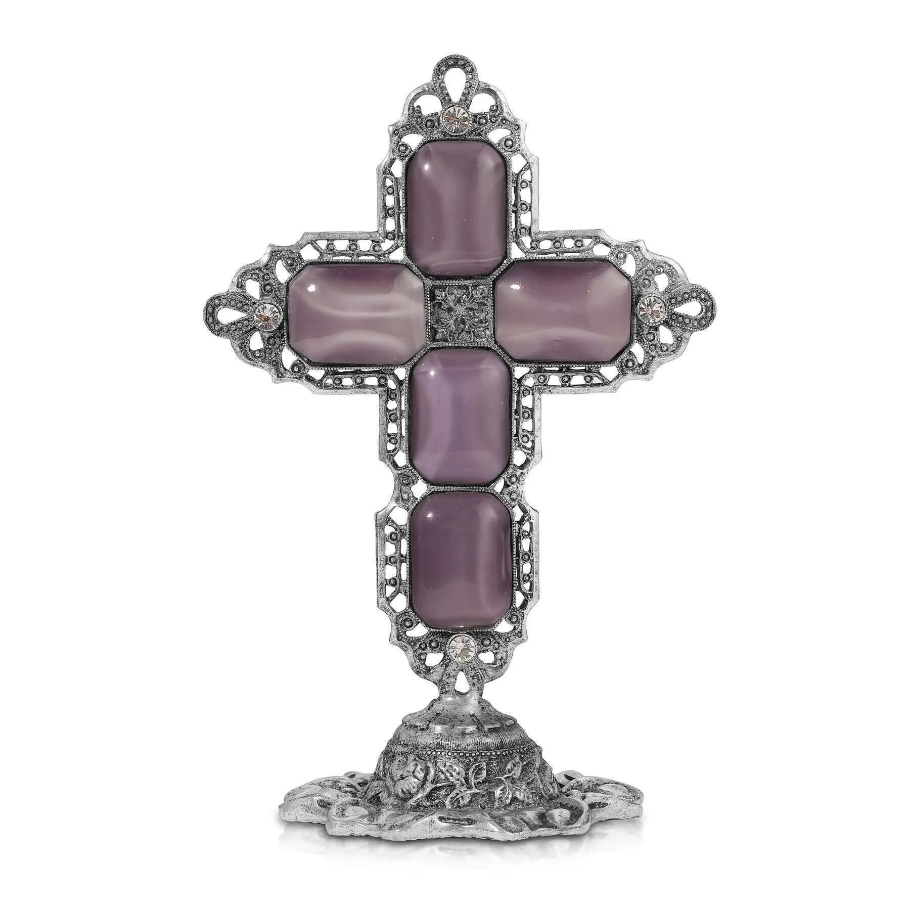 Symbols Of Faith Octagon Stone Cross Tabletop Stand 1928 Jewelry