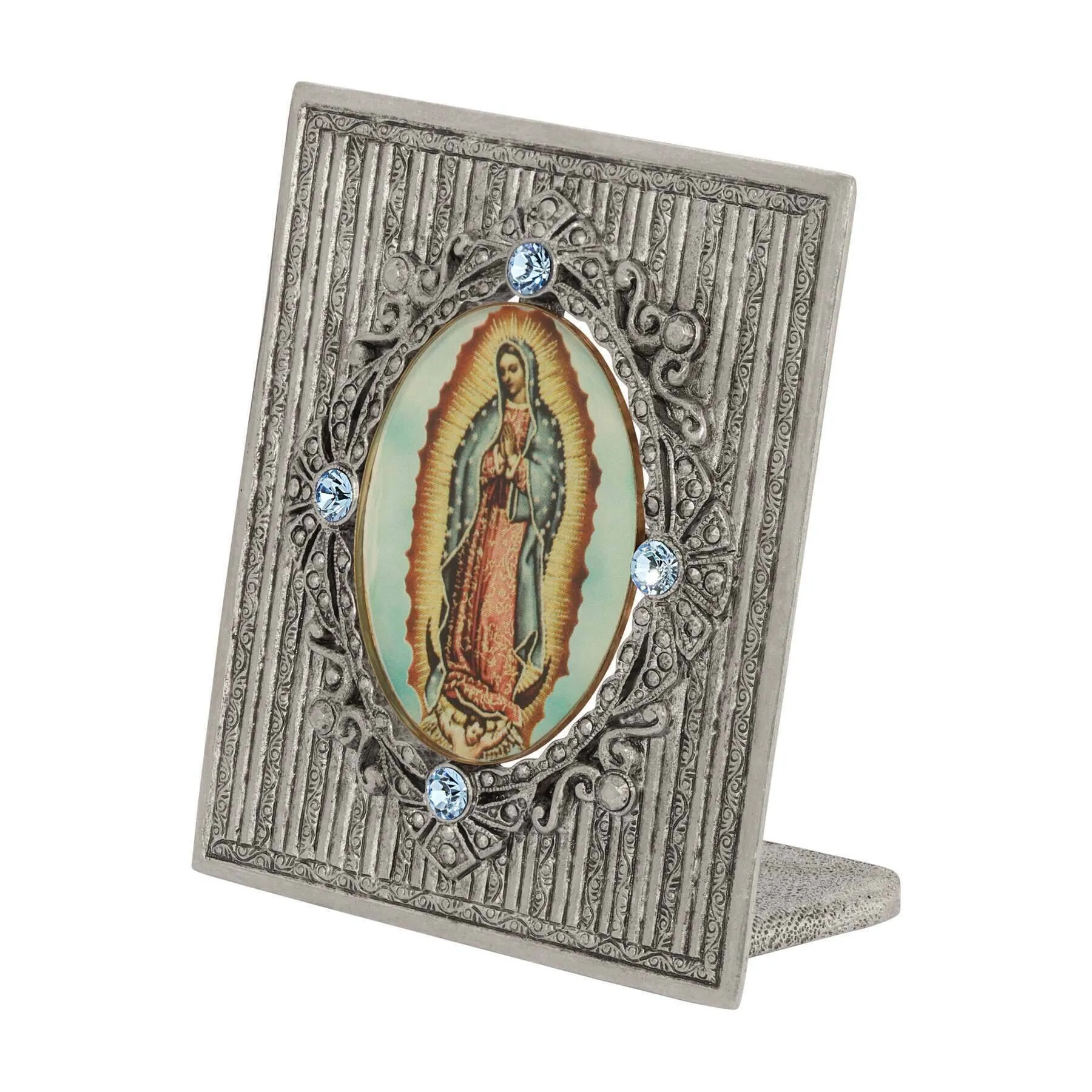 Symbols Of Faith Our Lady Of Guadalupe Pewter Tabletop Decor Plaque 1928 Jewelry