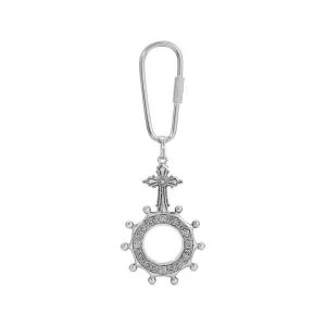 Symbols Of Faith Pewter Rosary Prayer Ring Cross Carabiner Key Chain 1928 Jewelry