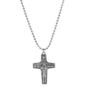 Symbols of Faith Pope Francis Pendant Pectoral Cross Ball Chain Necklace 22" 1928 Jewelry