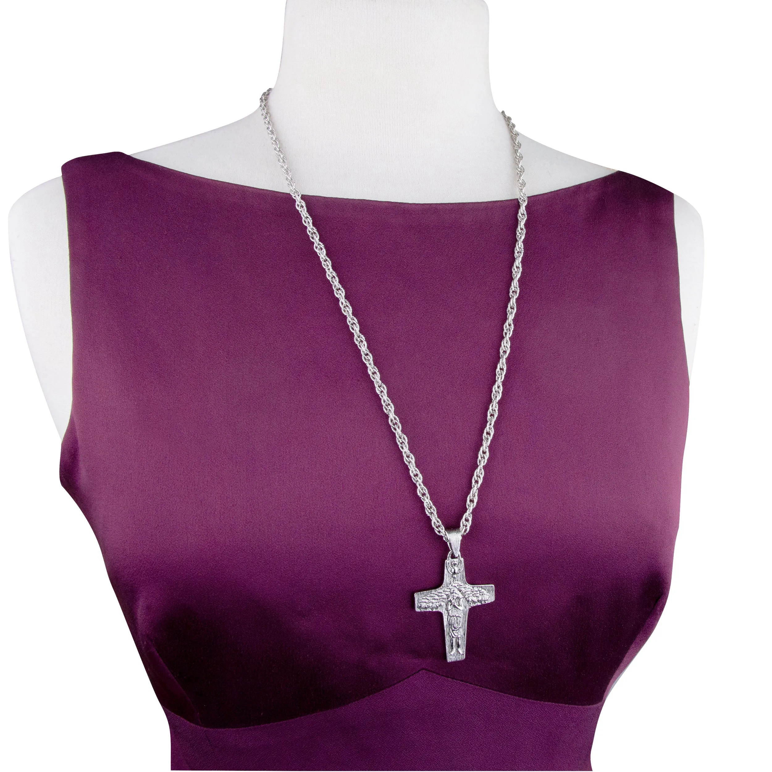 Symbols of Faith Pope Francis Pendant Pectoral Cross Necklace 26" 1928 Jewelry