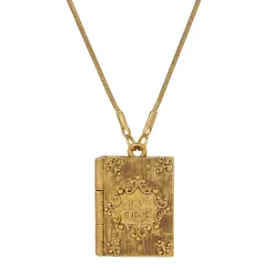 Symbols Of Faith Psalm 23:4 Holy Bible Locket Pendant Necklace 32" 1928 Jewelry