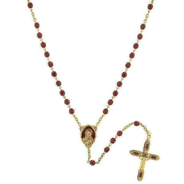 Symbols Of Faith Red Bead And Red Enamel Rosary 1928 Jewelry