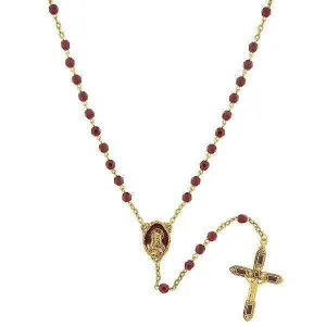 Symbols Of Faith Red Bead And Red Enamel Rosary 1928 Jewelry