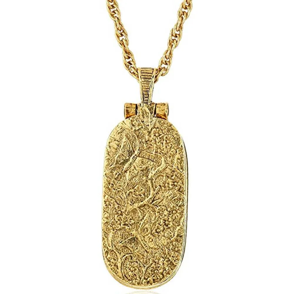 Symbols Of Faith Red Enamel Swing Open Pendant Enclosed Reliquary Crucifix Necklace 30" 1928 Jewelry