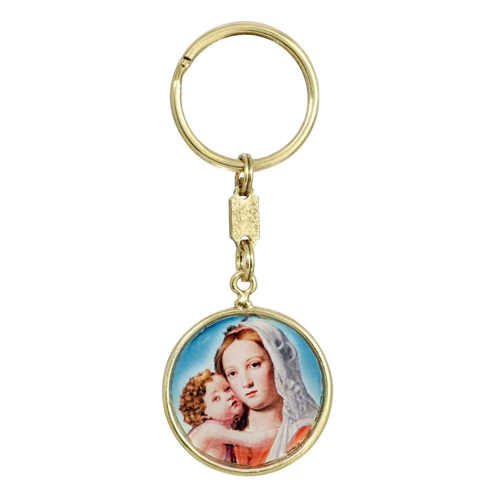 Symbols Of Faith Round Mary and Child Key Ring 1928 Jewelry