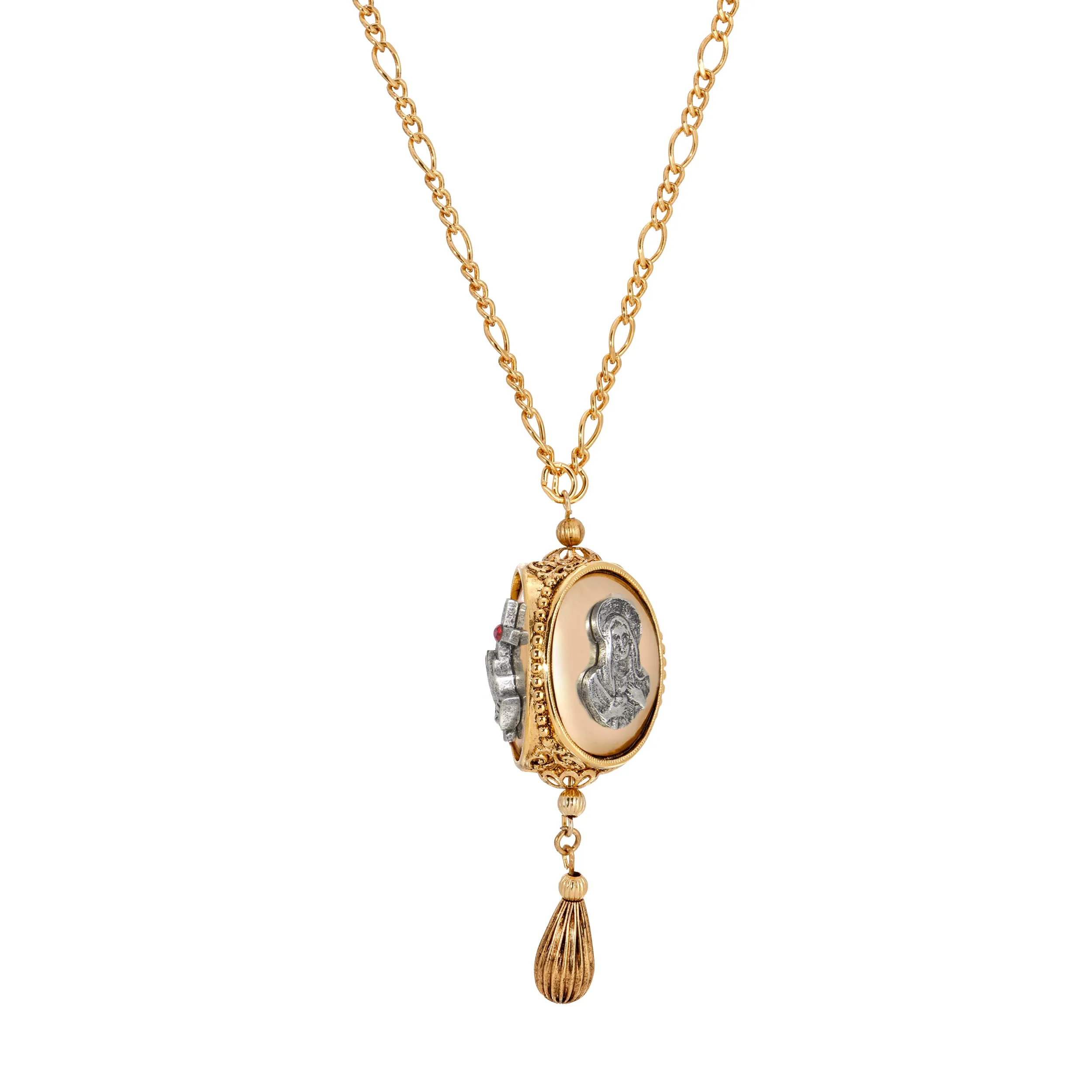 Symbols Of Faith Spinner Pendant Necklace 28" 1928 Jewelry