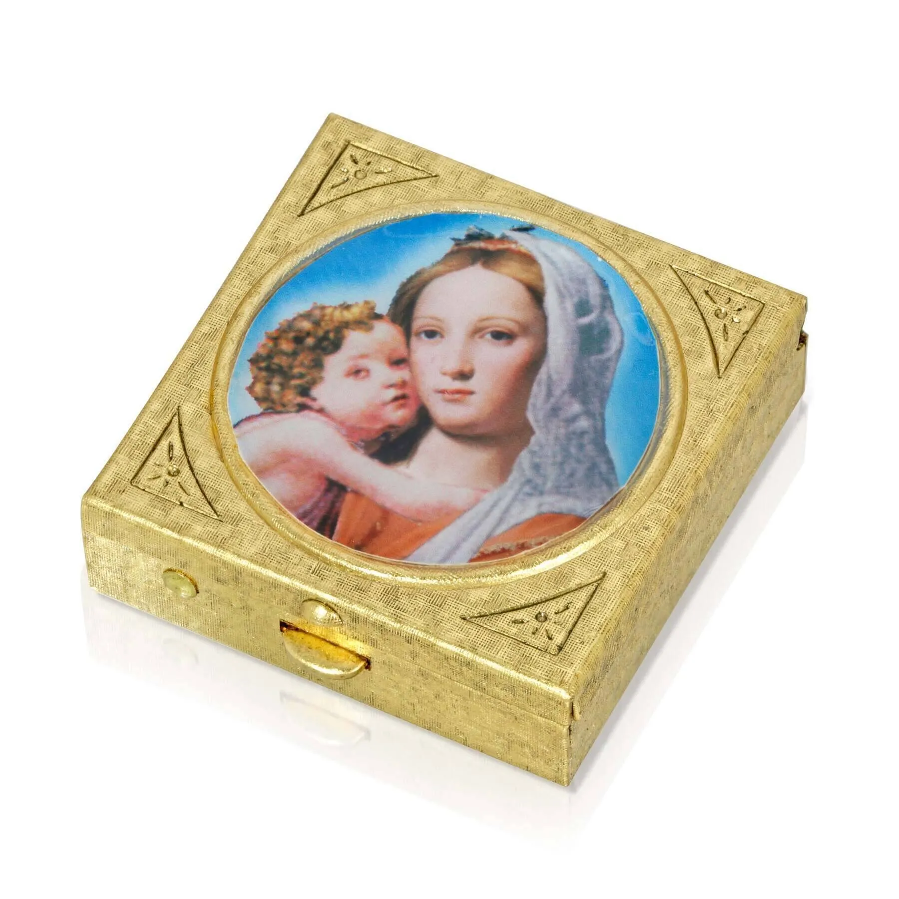 Symbols Of Faith Square Mother and Child Pillbox 1928 Jewelry