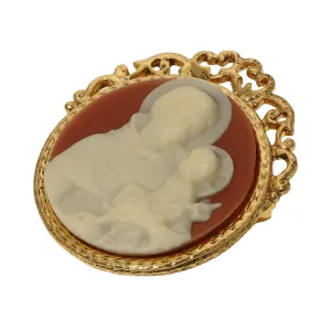 Symbols Of Faith St. Anthony Round Cameo Brooch 1928 Jewelry