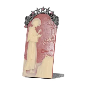 Symbols Of Faith St. Francis Carnelian Red Cameo Tabletop Decor Plaque 1928 Jewelry