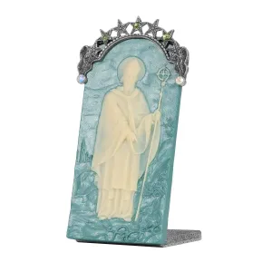 Symbols Of Faith St. Patrick Green Cameo Tabletop Decor Plaque 1928 Jewelry