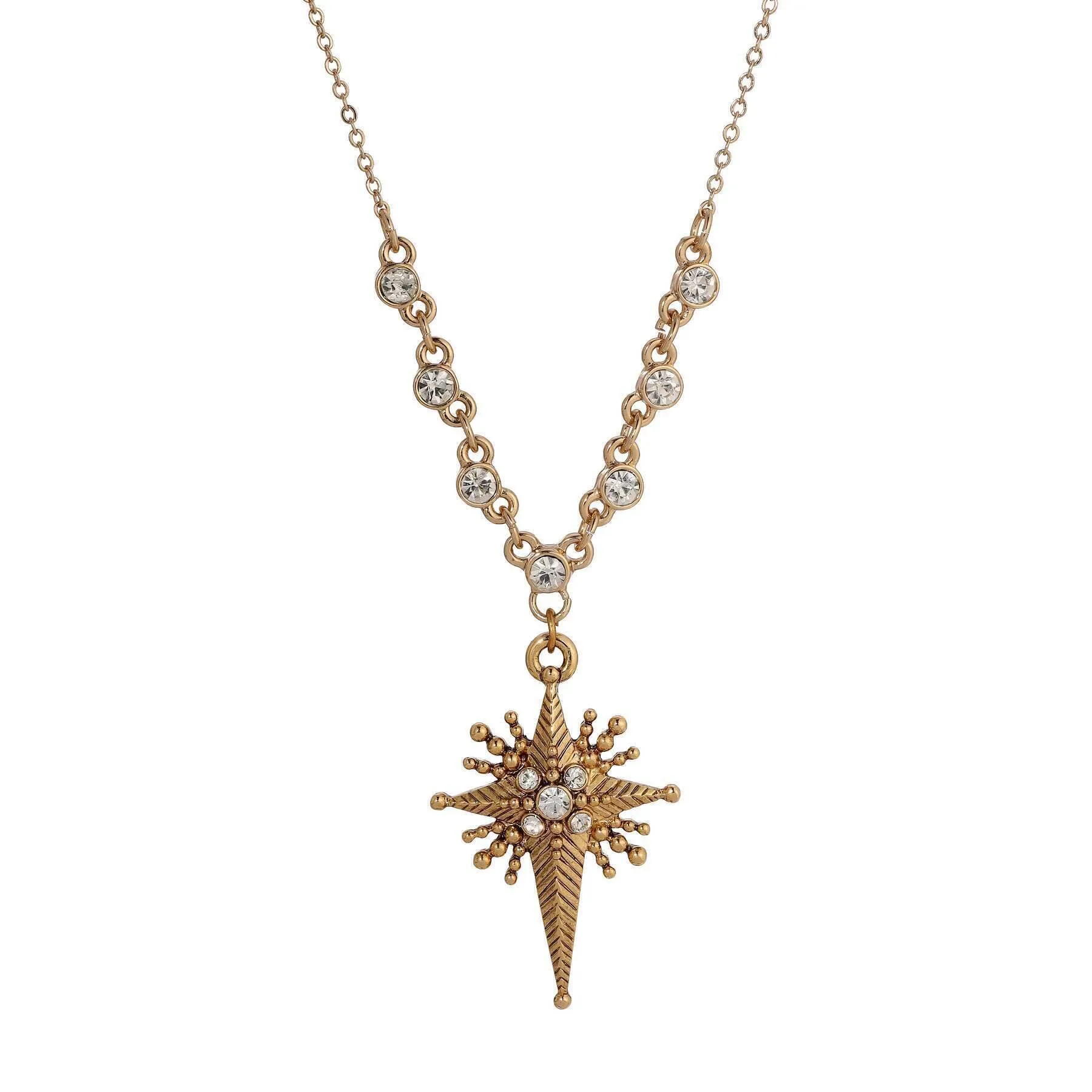 Symbols Of Faith Star Of Bethlehem Crystal Cross Pendant Necklace 16"   3" Extender 1928 Jewelry