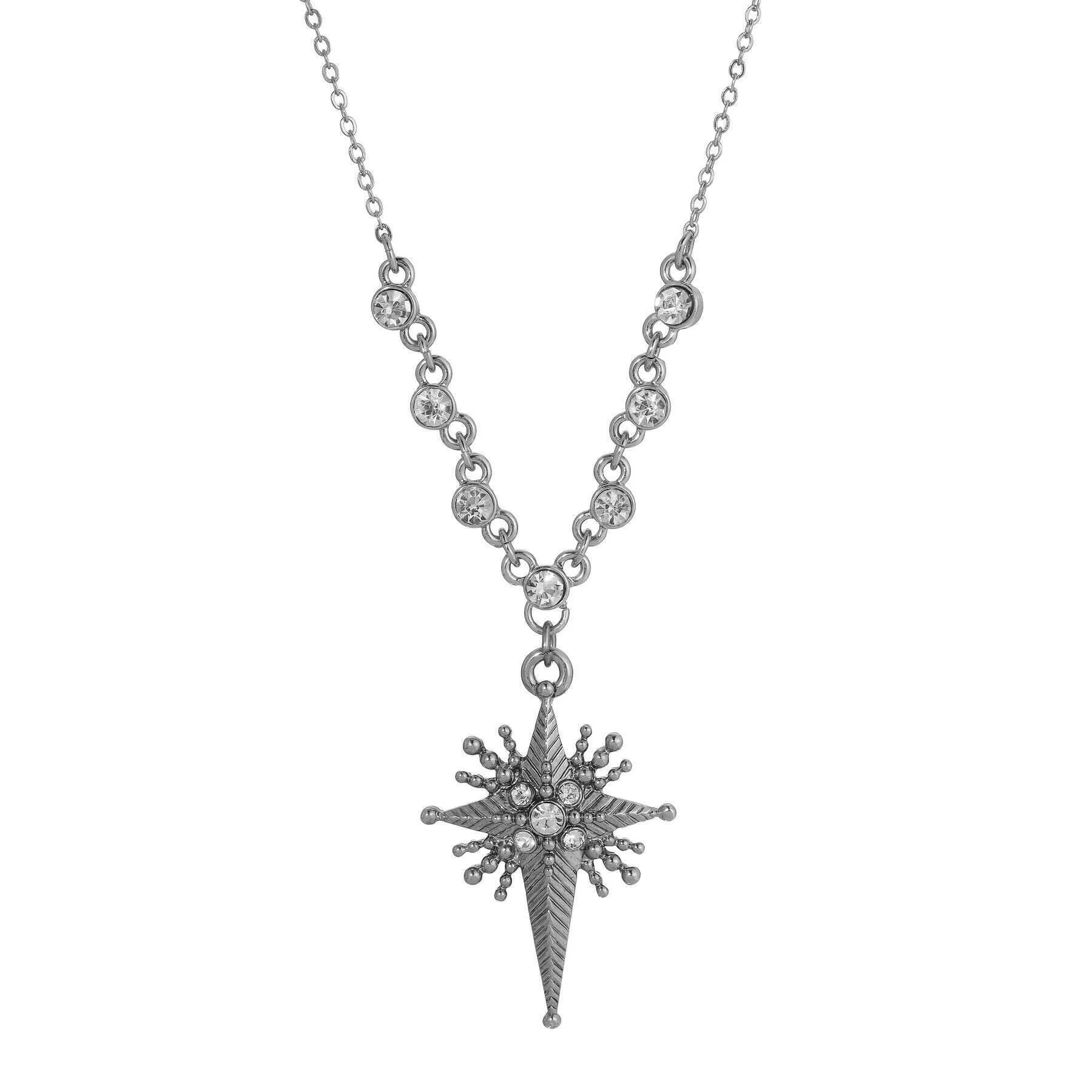 Symbols Of Faith Star Of Bethlehem Crystal Cross Pendant Necklace 16"   3" Extender 1928 Jewelry