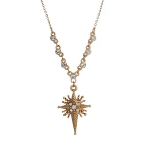 Symbols Of Faith Star Of Bethlehem Crystal Cross Pendant Necklace 16"   3" Extender 1928 Jewelry