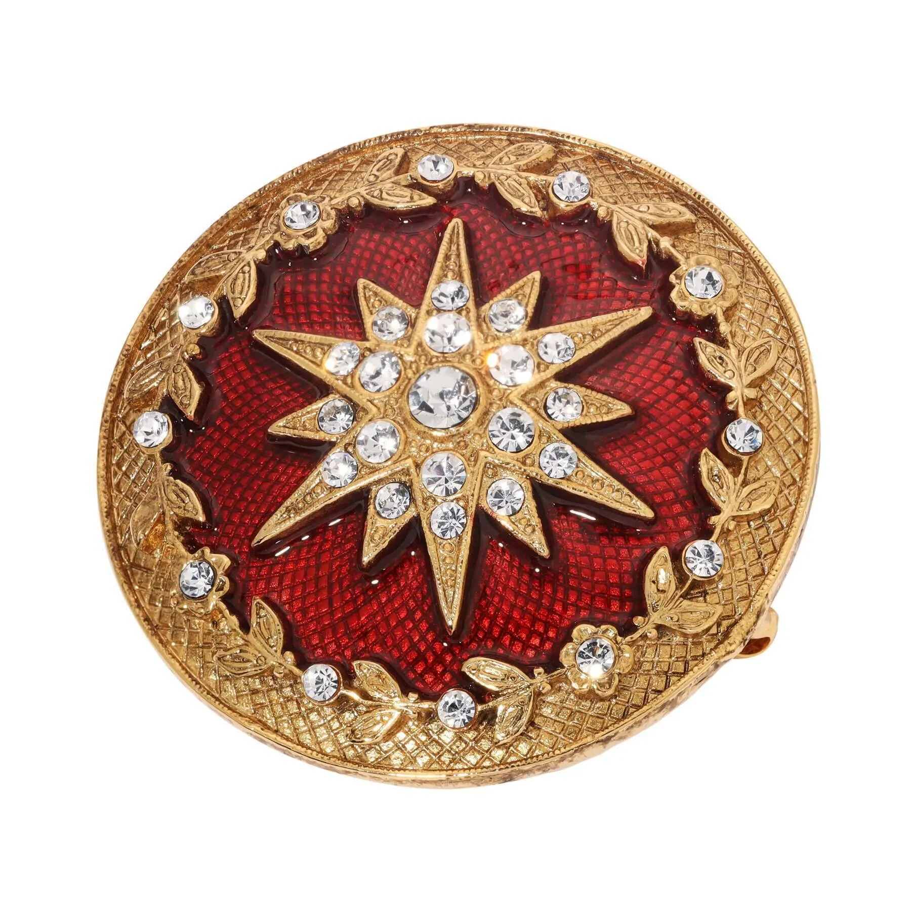 Symbols Of Faith Star Of Bethlehem Crystal Enamel Round Pin 1928 Jewelry