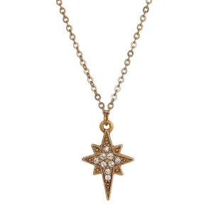 Symbols Of Faith Star Of Bethlehem Crystal Pendant Necklace 16" 1928 Jewelry