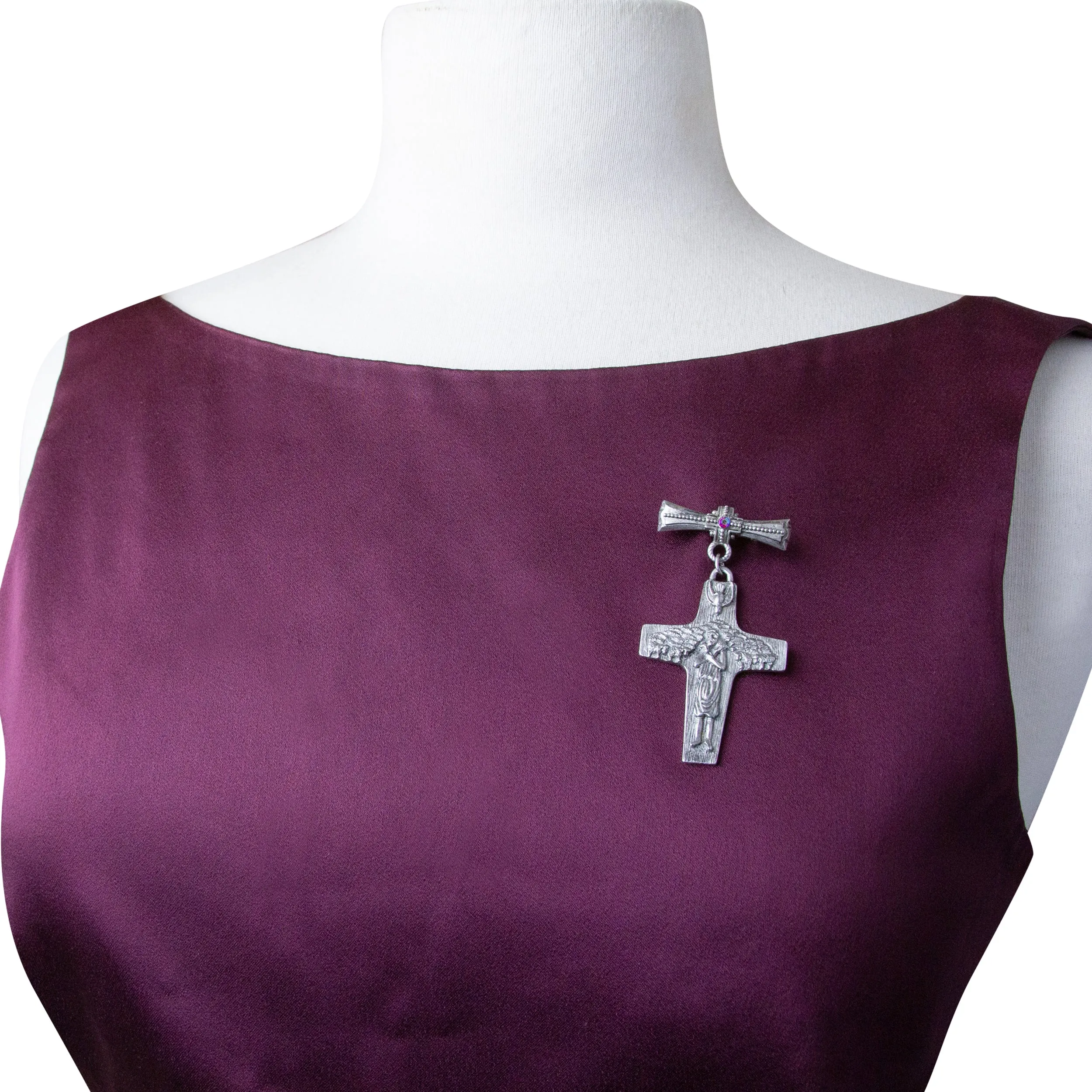 Symbols Of Faith The Good Shepherd Cross Red AB Crystal Pin 1928 Jewelry