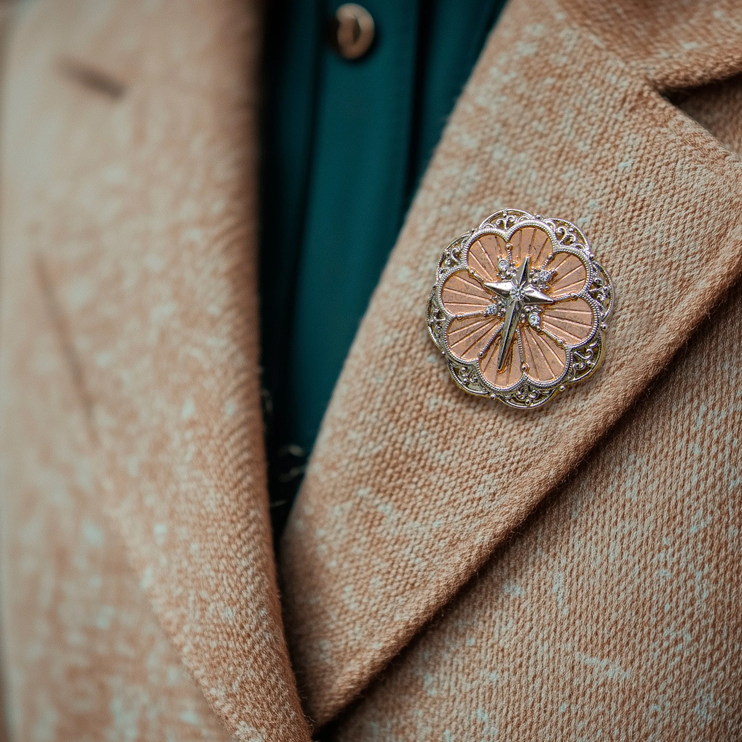 Symbols Of Faith Two Tone Cross Medallion Pin 1928 Jewelry