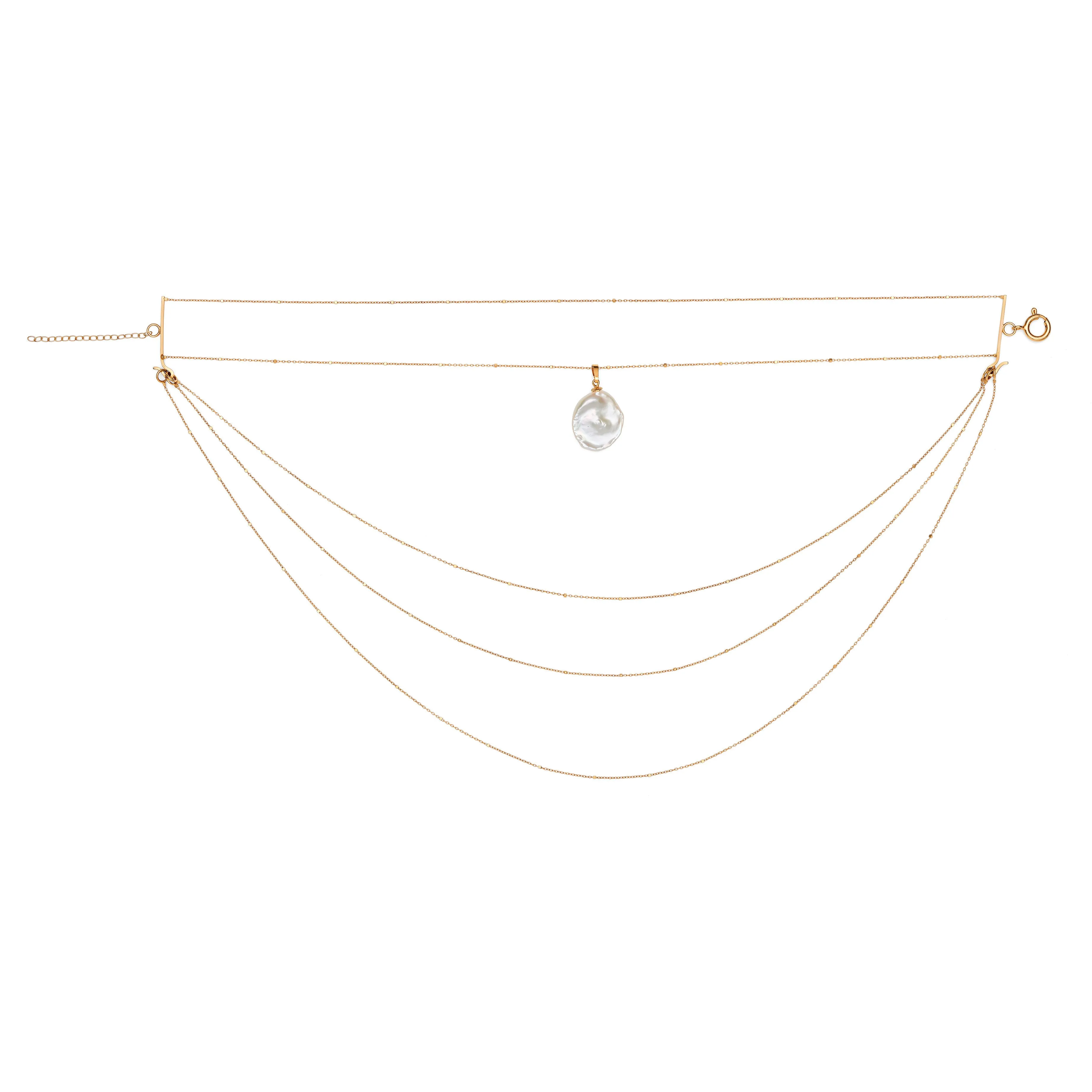 Taura Gold Plated Necklace w. Pearl