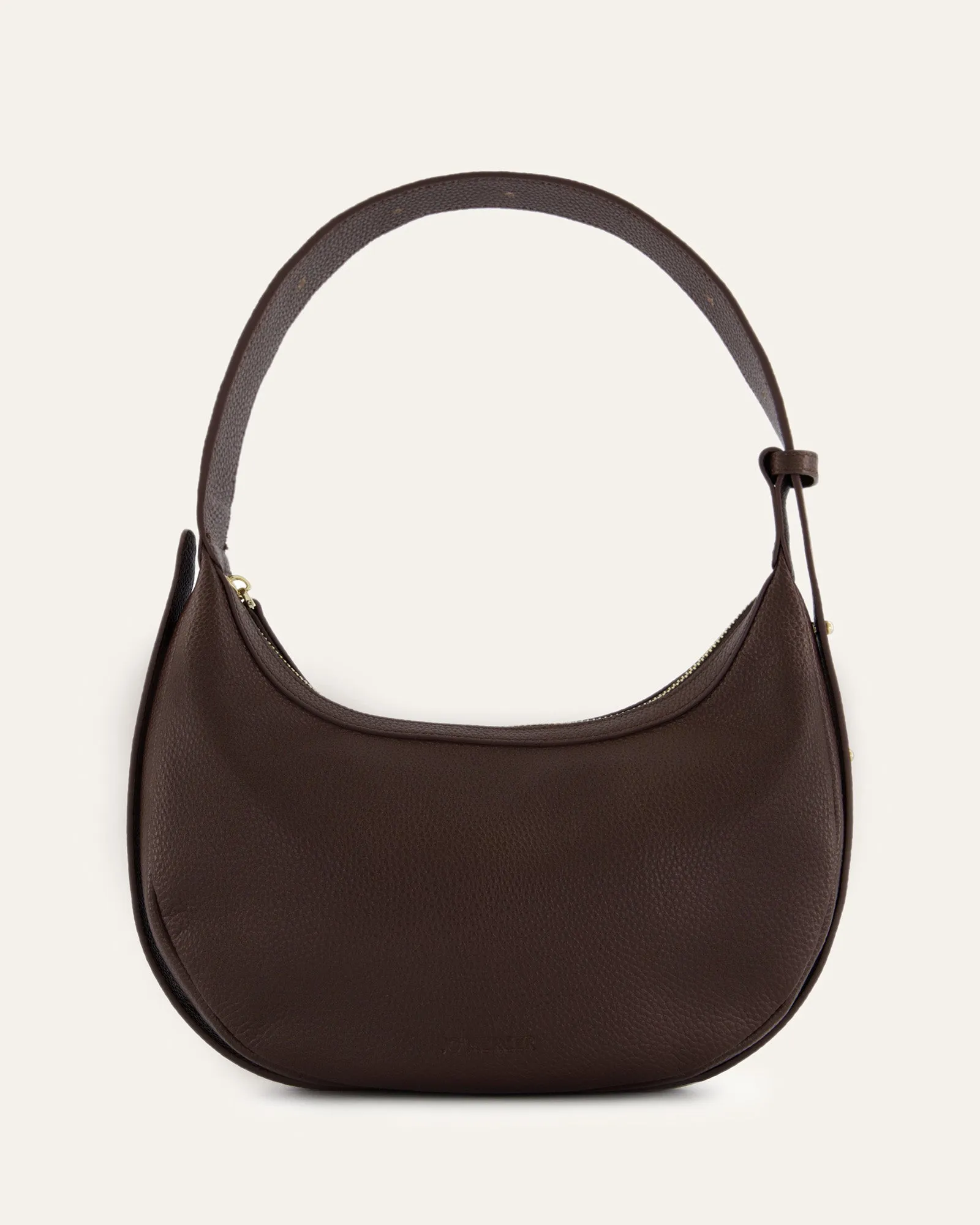 TAYA SHOULDER BAG BITTER CHOC LEATHER Jo Mercer