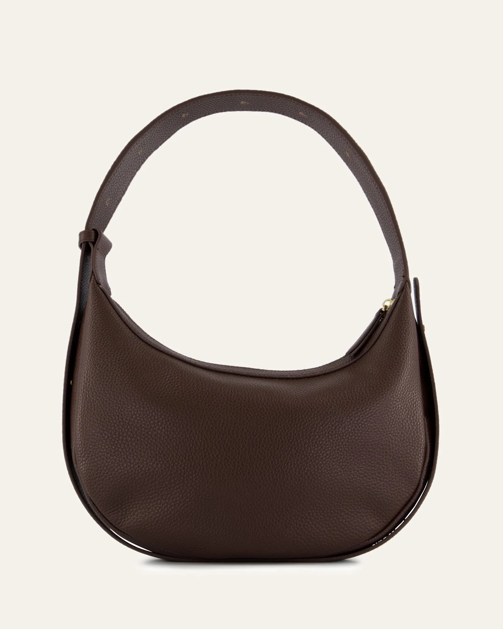 TAYA SHOULDER BAG BITTER CHOC LEATHER Jo Mercer