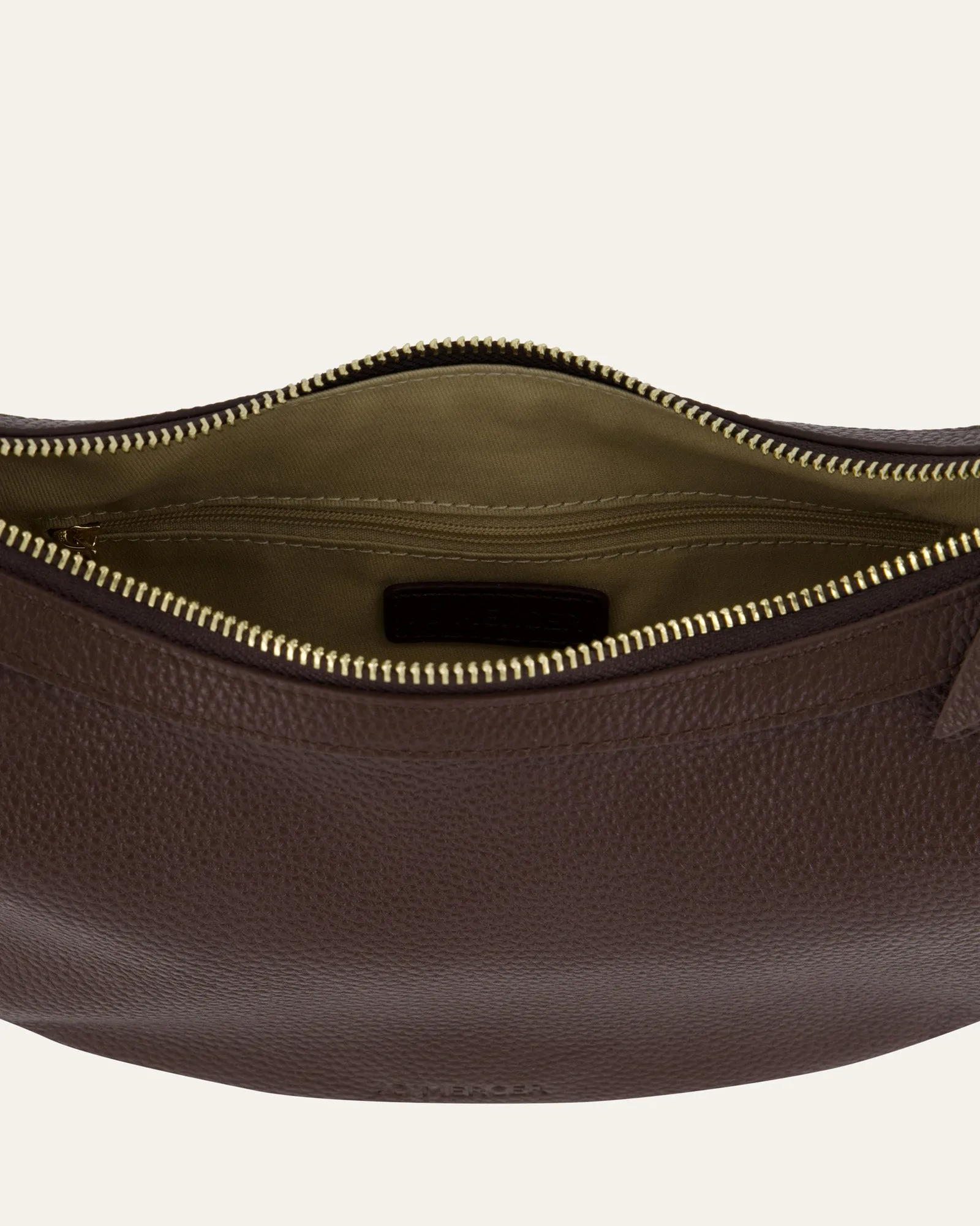 TAYA SHOULDER BAG BITTER CHOC LEATHER Jo Mercer