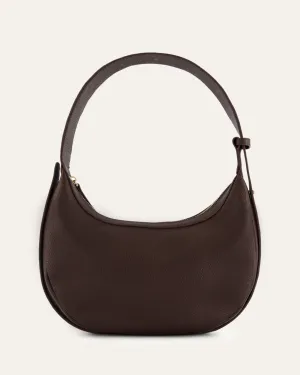 TAYA SHOULDER BAG BITTER CHOC LEATHER Jo Mercer