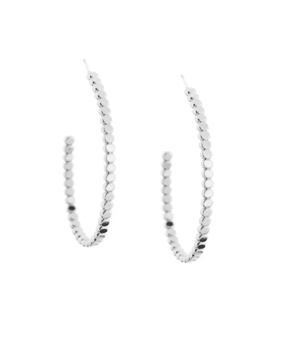 Tear Shaped Beaded Post Hoop