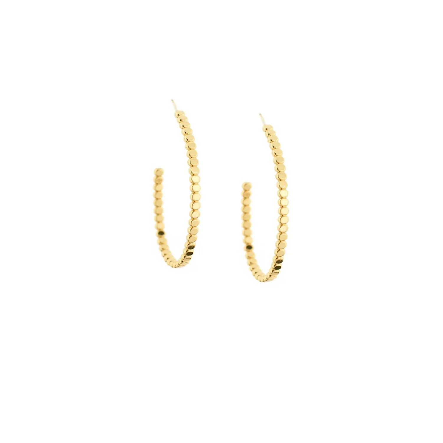 Tear Shaped Beaded Post Hoop