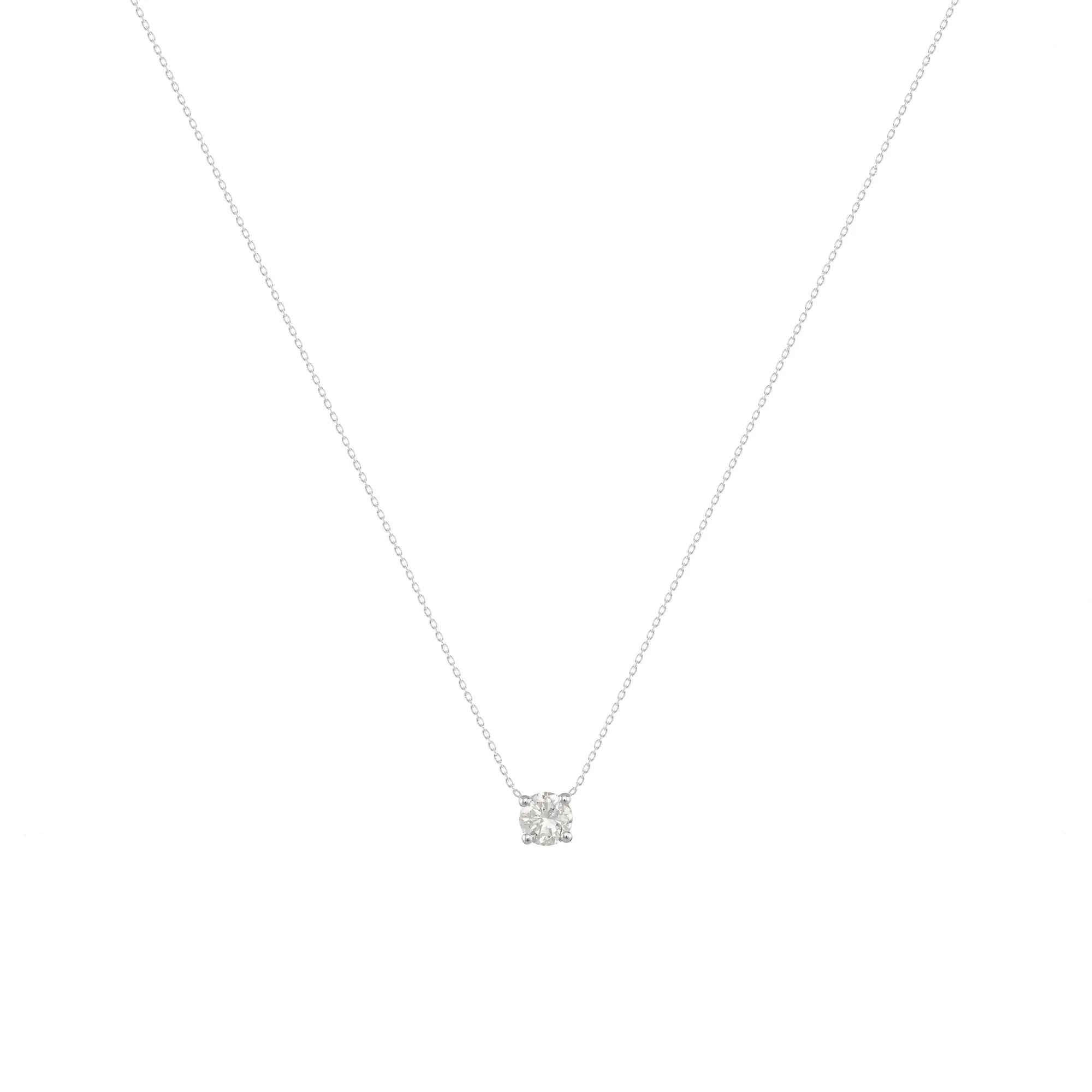 Teeny Twinkle 18K White Gold Necklace w. Diamond