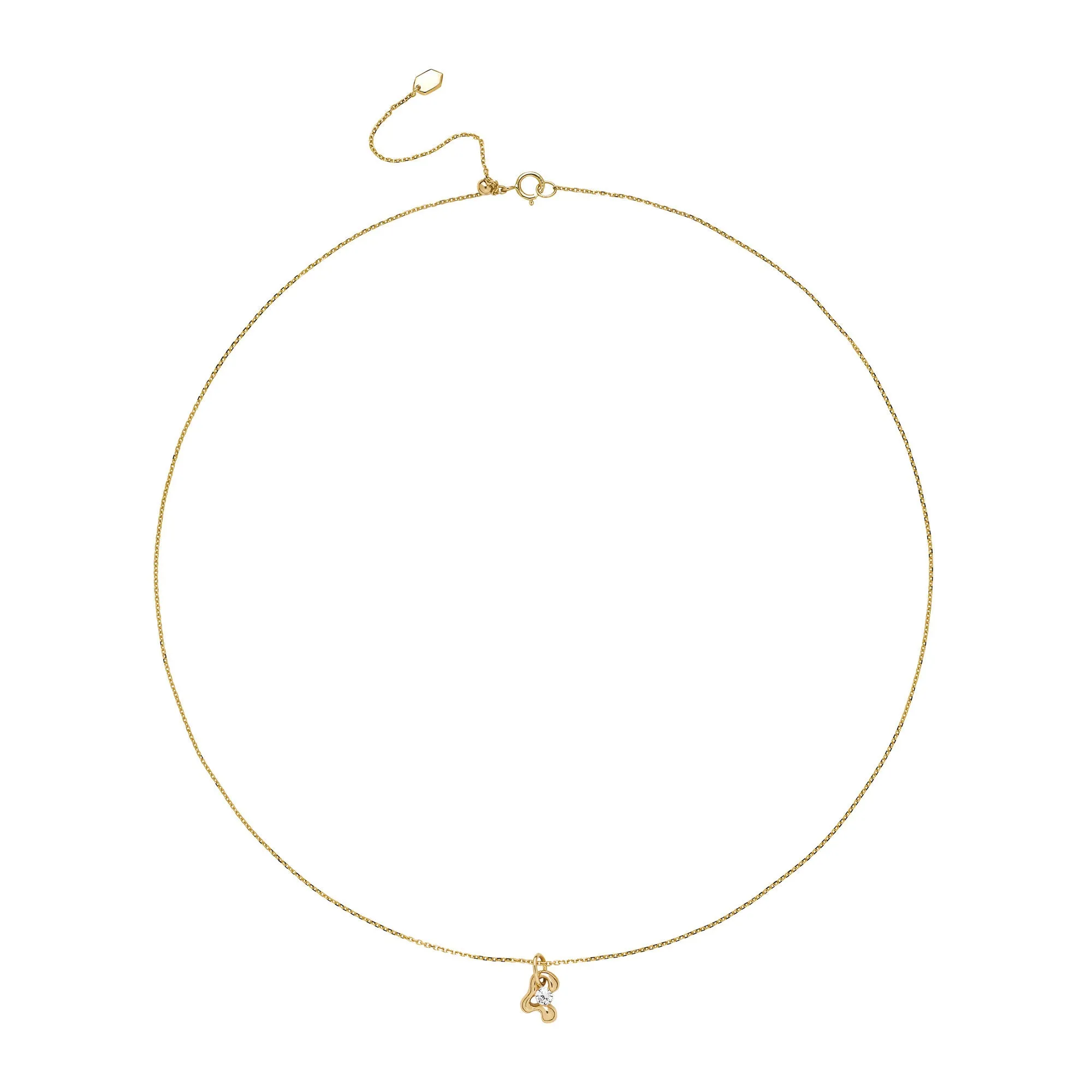 Temple 14K Gold Necklace w. Lab-grown Diamond