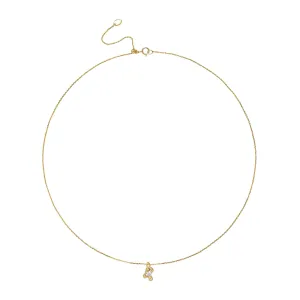 Temple 14K Gold Necklace w. Lab-grown Diamond