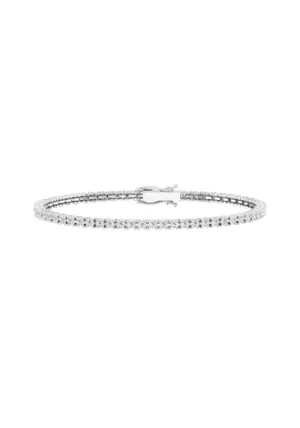 Tennis 18K White Gold Bracelet w. 0.01ct Lab-Grown Diamonds