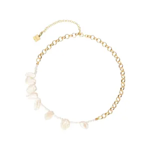 Thalia 18K Gold Plated Necklace w. Pearls