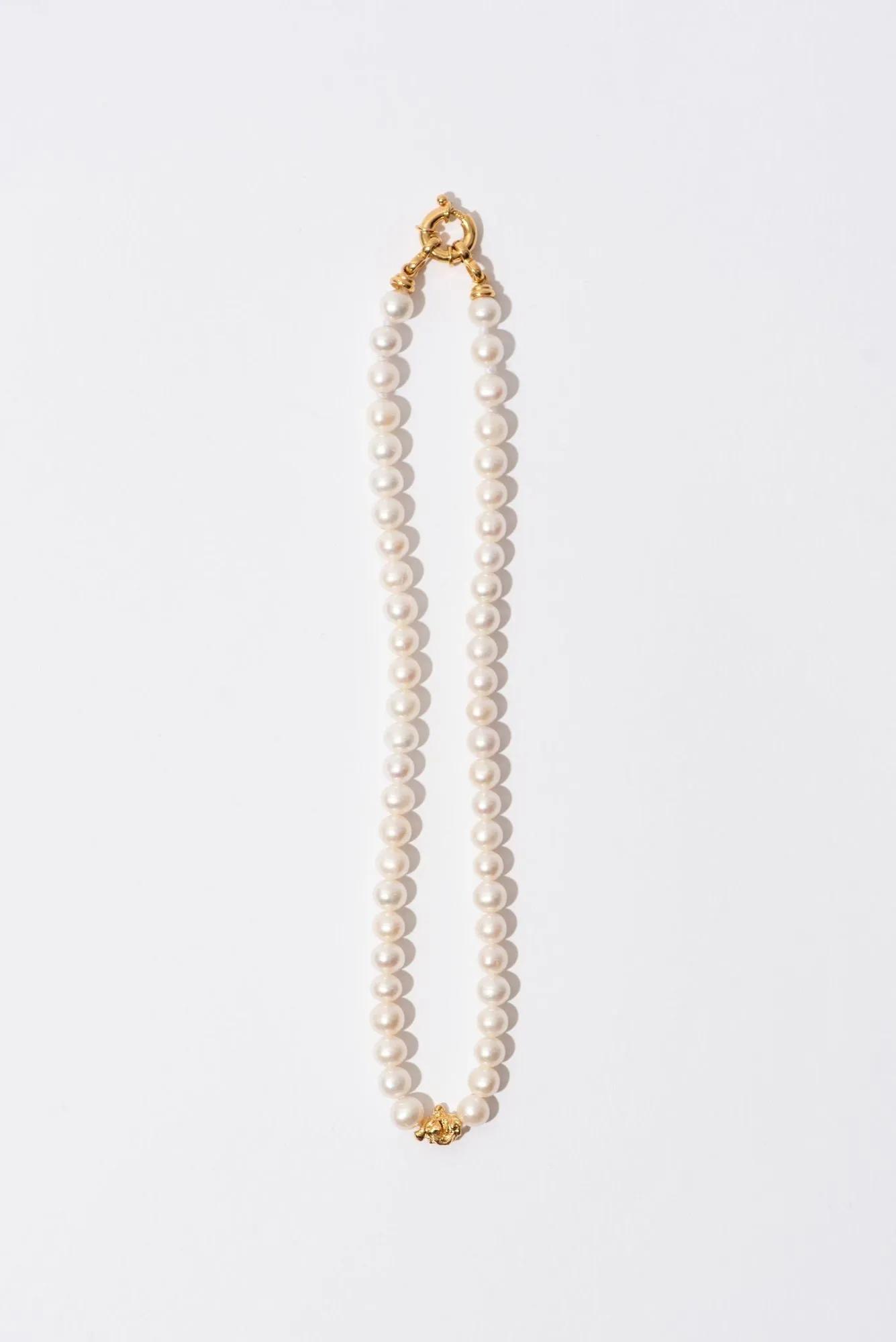 The Classic Small Gold Plated Necklace w. Pearls