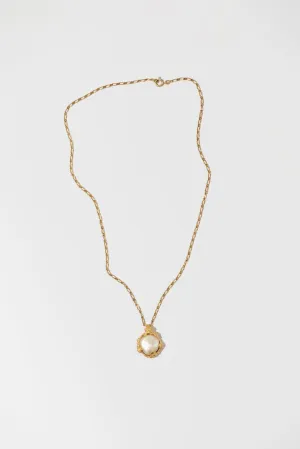 The Halo 18K Gold Plated Pendant w. Pearl