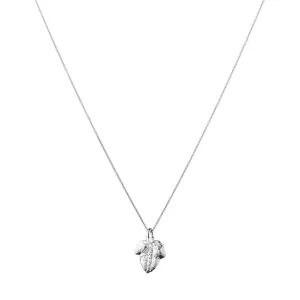 The Leaf 14K Whitegold Pendant w. Diamonds
