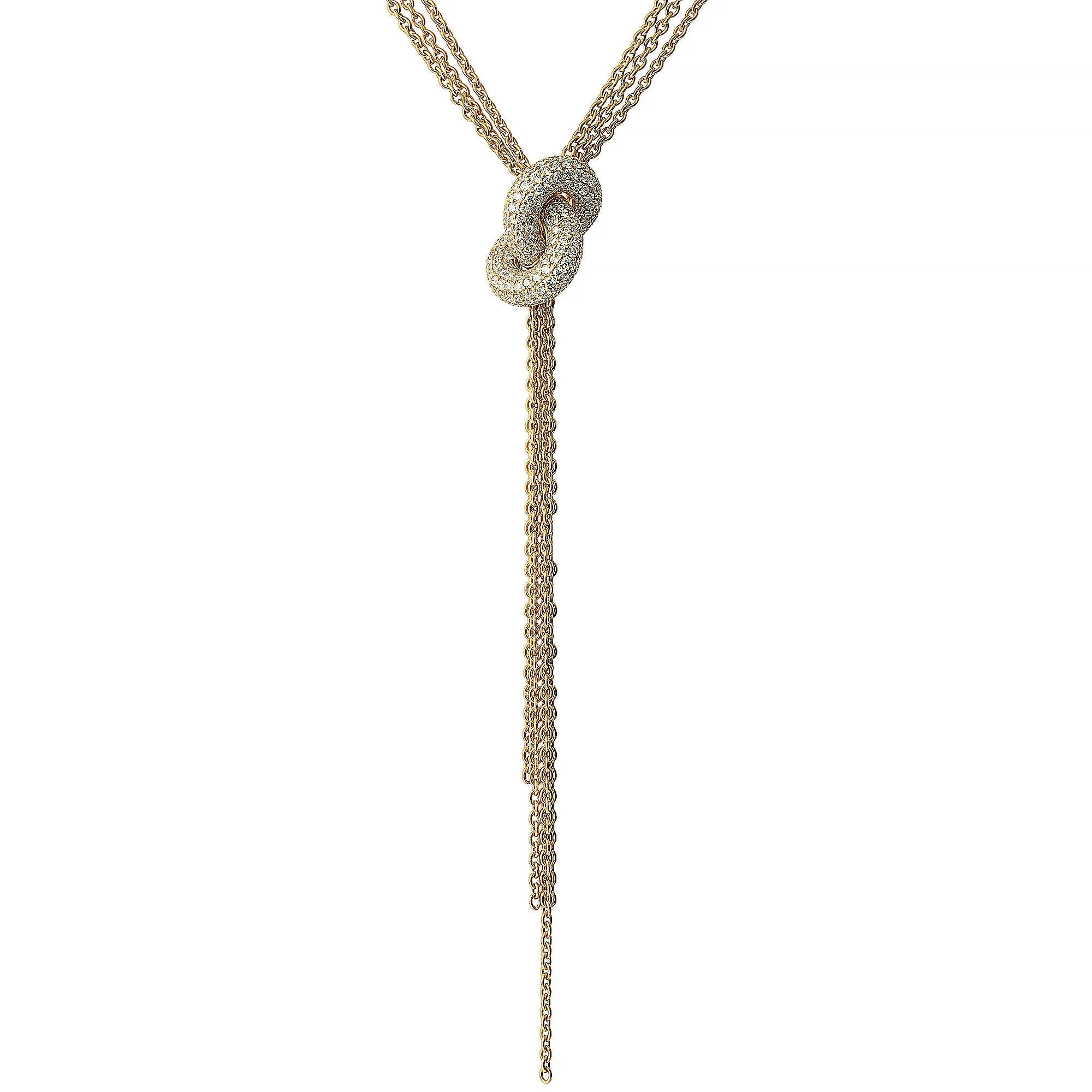The Legacy Knot 18K Gold Necklace w. Diamonds