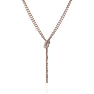 The Legacy Knot 18K Rosegold Necklace w. Diamonds