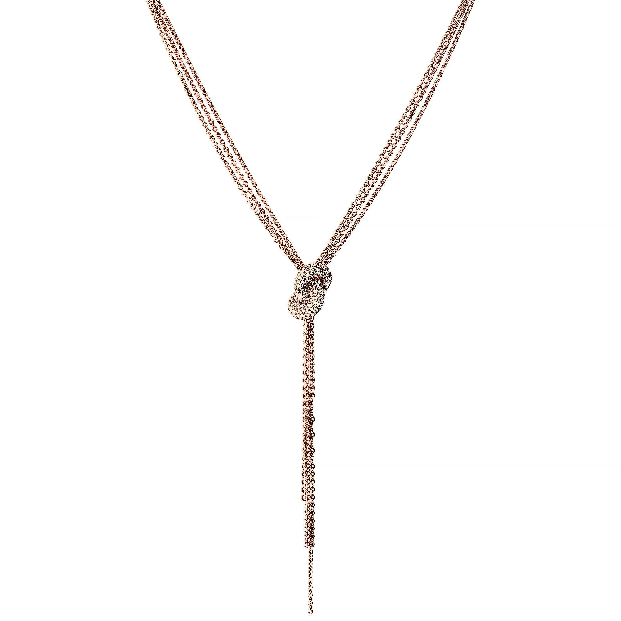 The Legacy Knot 18K Rosegold Necklace w. Diamonds