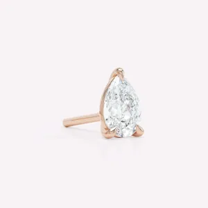 The Pear 18K Rosegold Stud w. Lab-Grown Diamond
