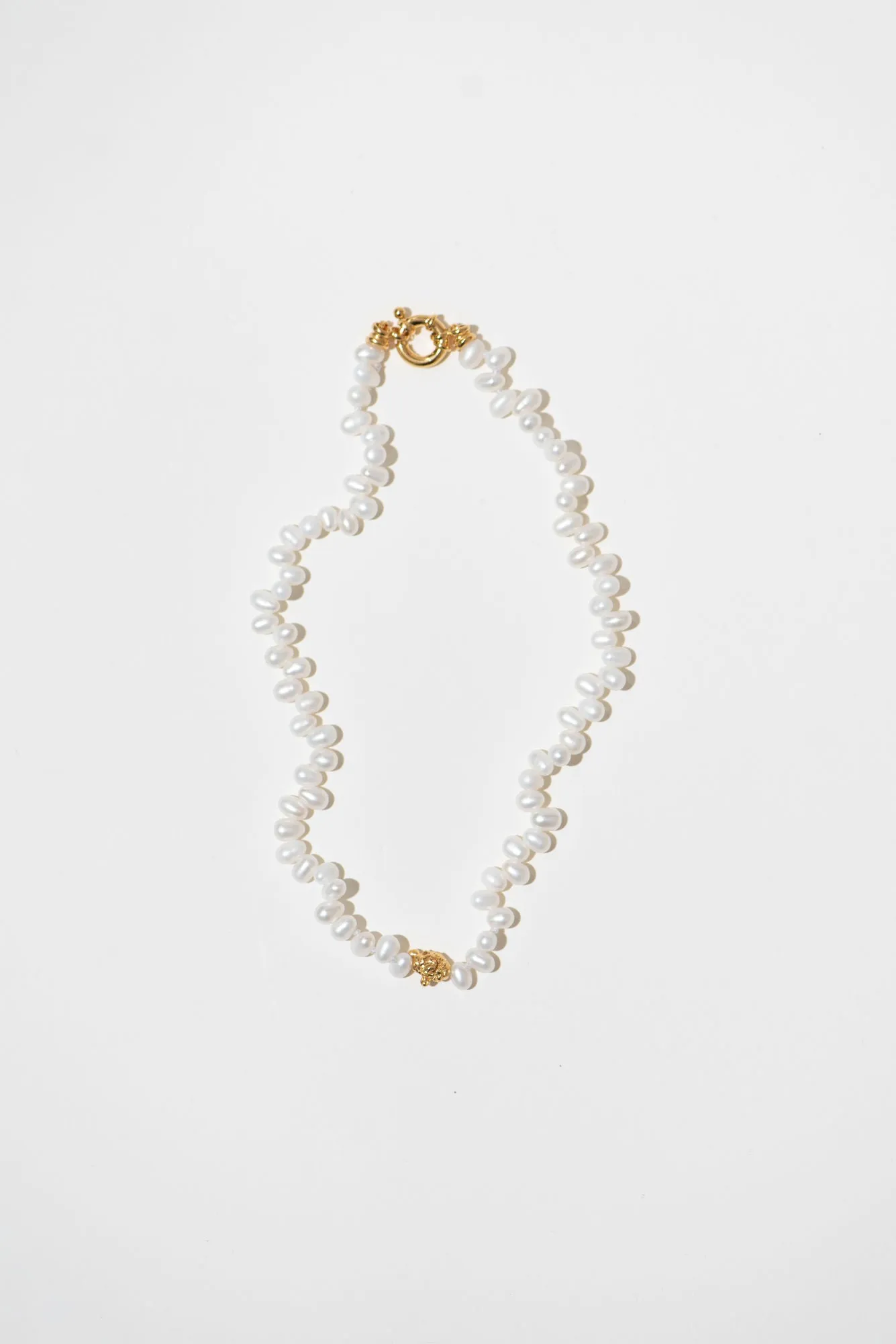 The Rice Pearl 18K Gold Plated Choker w. Pearls