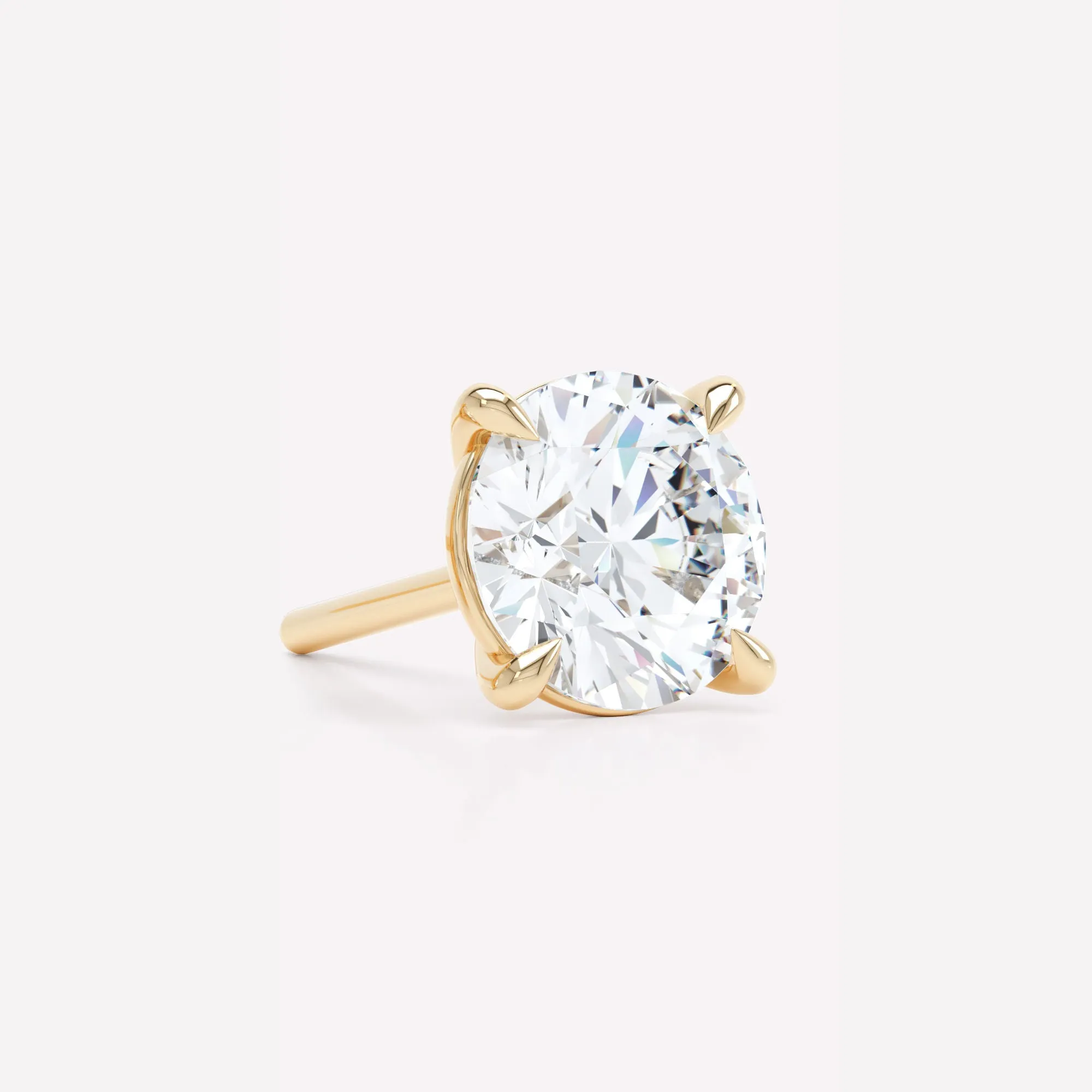 The Round 18K Gold Stud w. Lab-Grown Diamond