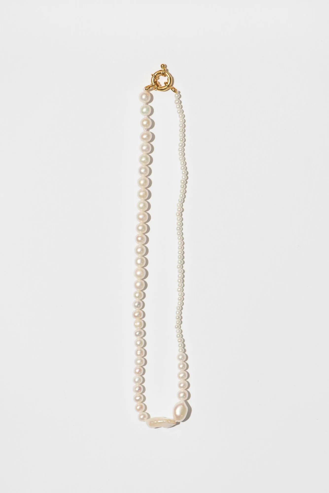 The Small Pearl Variation Gold Plated Necklace w. Pearls
