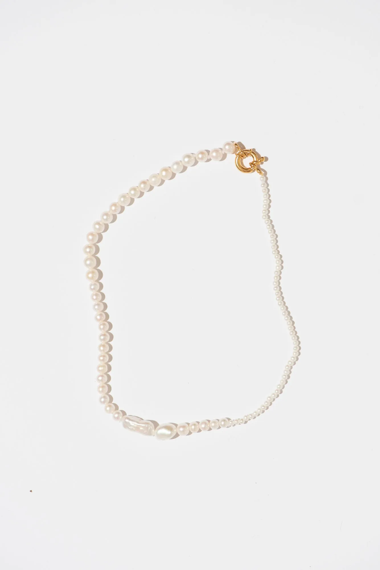 The Small Pearl Variation Gold Plated Necklace w. Pearls