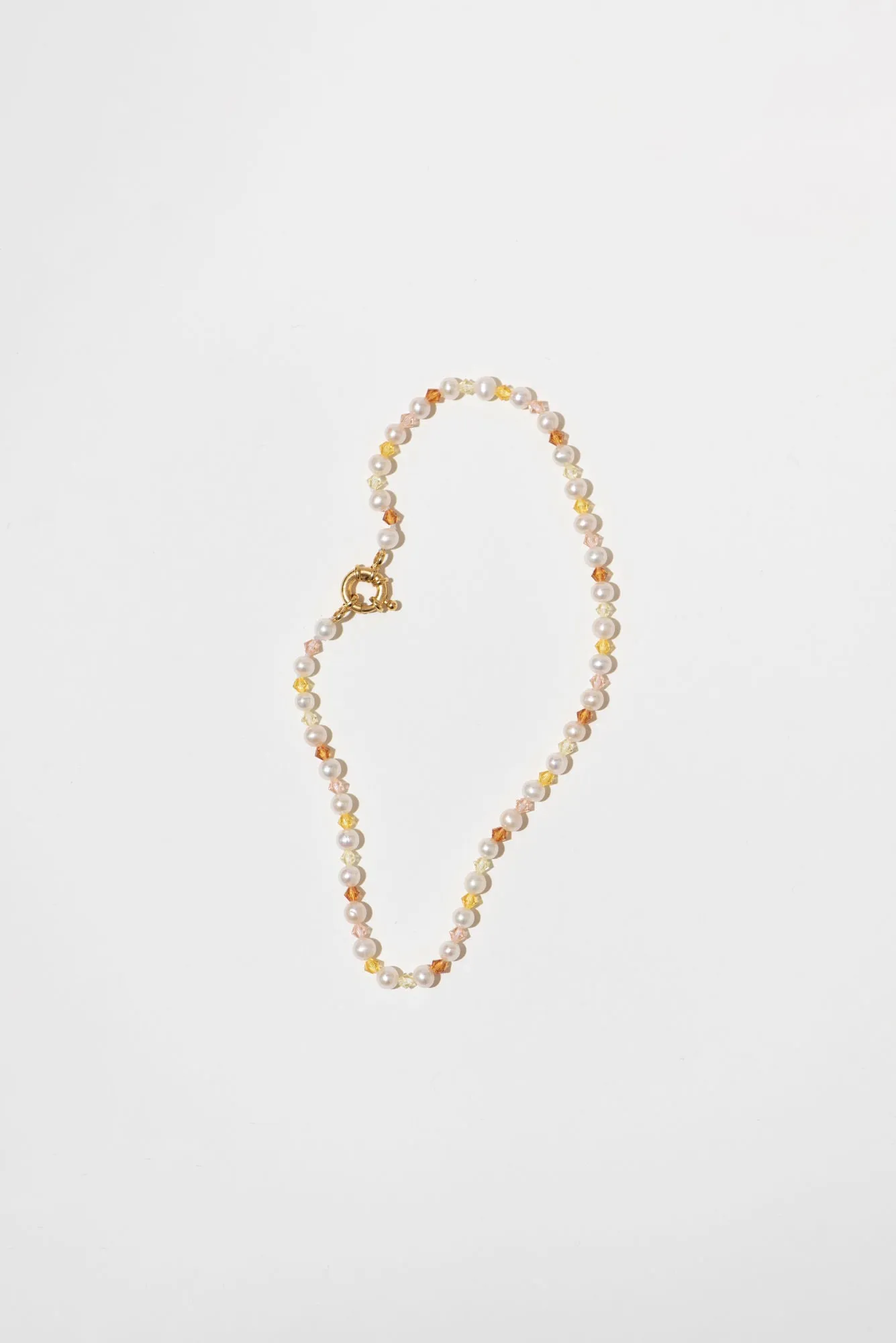 The Sunset Pearl 18K Gold Plated Necklace w. Beads & Pearls