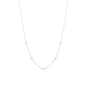 Tiny 18K Gold Necklace w. Diamonds