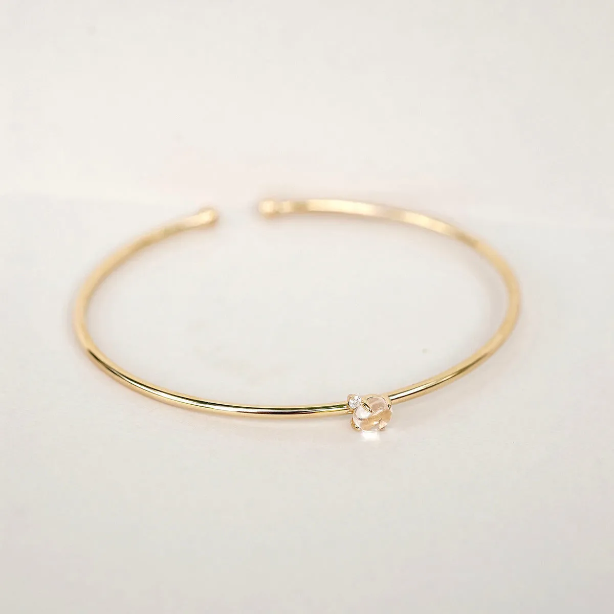 Tiny Cloud 18K Gold or Rosegold Bangle w. Ruby, Sapphires & Tsavorite